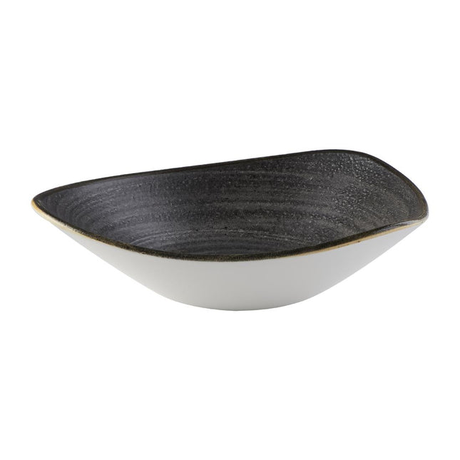 Lotus Bowl Black Raw Stonecast | Churchill | 229mm 2