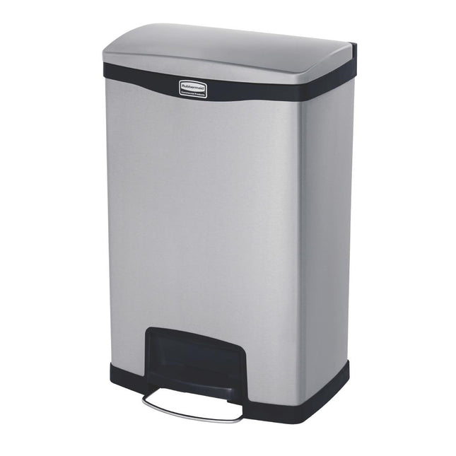 Front Step Pedal Bin 50L | Rubbermaid Slim Jim | Stainless Steel 2