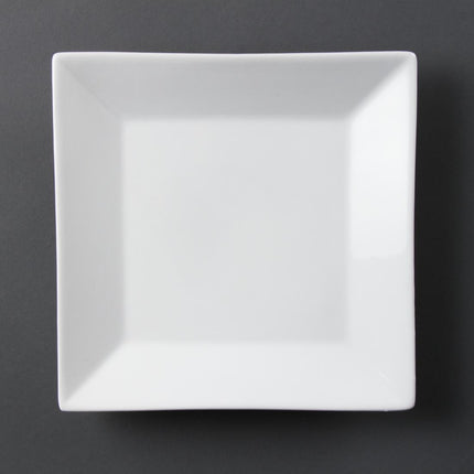Square Plate 25cm | Olympia Whiteware | Set of 6