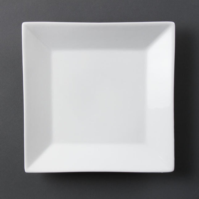 Square Plate 25cm | Olympia Whiteware | Set of 6