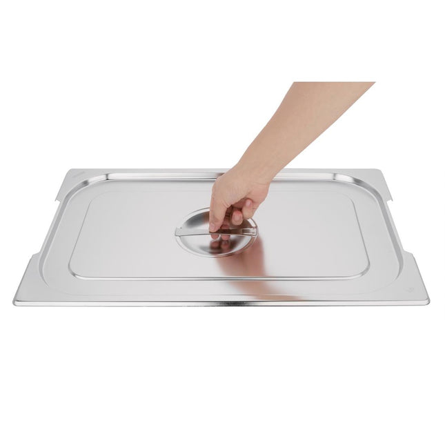Stainless Steel Lid for GN 1/1 Pan with Handle Open Sides | Vogue 2