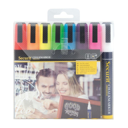 Washable Chalk Markers 6mm Tip | Securit | 8 Pieces