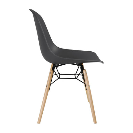 Polypropylene Chairs with Wooden Legs Grey | Bolero Arlo | 2 Pieces 2