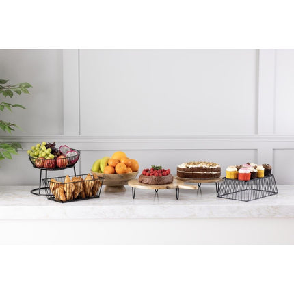Round Wire Food Display Tray Black 285x85mm | Olympia 5