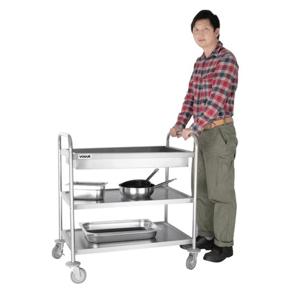 3-Tier Stainless Steel Serving Trolley | Vogue 5