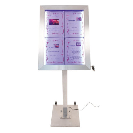 Colored Stainless Steel LED Display with Pole and Base | Securit 3
