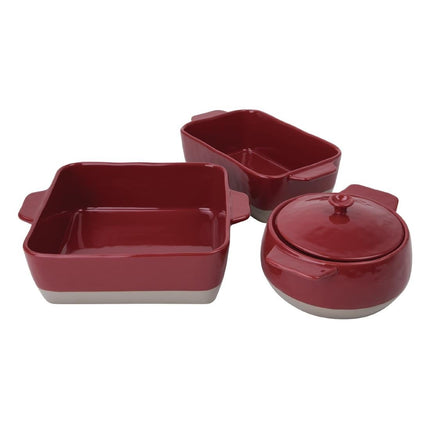Ceramic Roasting Dish 4.2L | Olympia | Red and Taupe 2