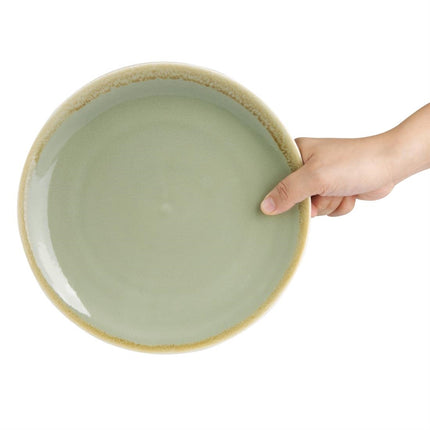 Coupe Dinner Plates Moss Green 23cm | Olympia Kiln 4