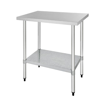 Stainless Steel Worktable without Backsplash 90x90x70cm | Vogue
