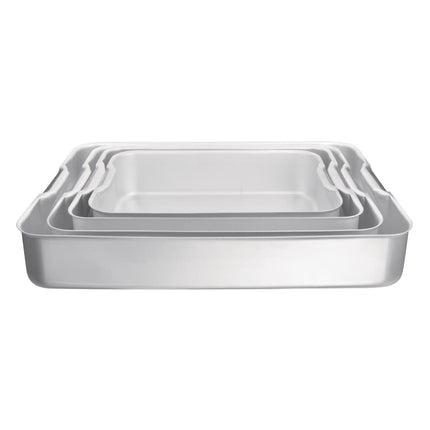 Extra Deep Aluminium Roasting Pan 100mm Depth with Integrated Handles | Vogue | 520mm 6