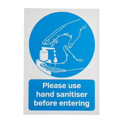 Vinyl Sticker A4 'Gelieve bij binnenkomst handreiniger te gebruiken'