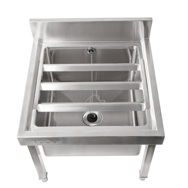 Vogue Stainless Steel Mop Sink with Large Basin 2