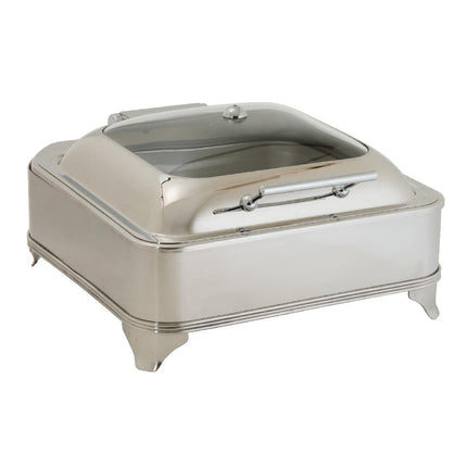 Square Electric Chafing Dish | Olympia | Stainless Steel with Glass Lid 5