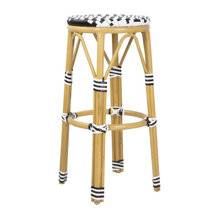 PE Rattan Bar Stools Black | Bolero Parisian Style (2 Pack) 4