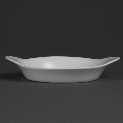 Round Gratin Dishes with Handles 19.2cm | Olympia Whiteware | Set of 6