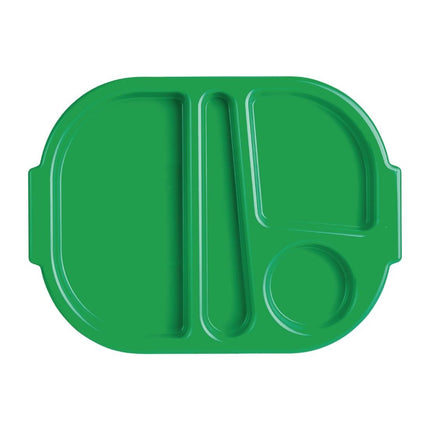 Polycarbonate Compartment Tray Green 37.5x27.8cm | Olympia Kristallon
