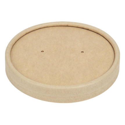Microwave-Safe Kraft Soup Bowl Lids with Steam Vents | Colpac | Recyclable