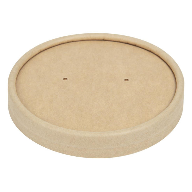 Microwave-Safe Kraft Soup Bowl Lids with Steam Vents | Colpac | Recyclable
