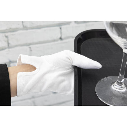 Men's White Serving Gloves | 100% Cotton | Size L 10