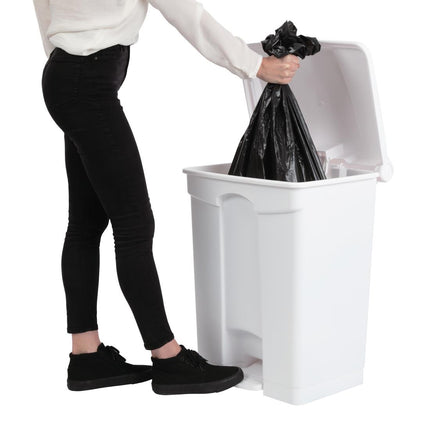 Hands-Free White Pedal Bin 65L | Jantex 6