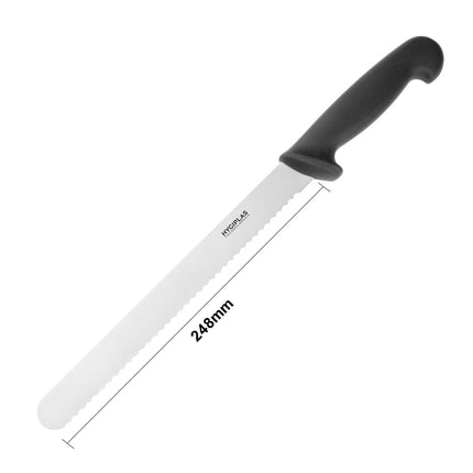Serrated Ham Knife 24.8cm Black | Hygiplas 5
