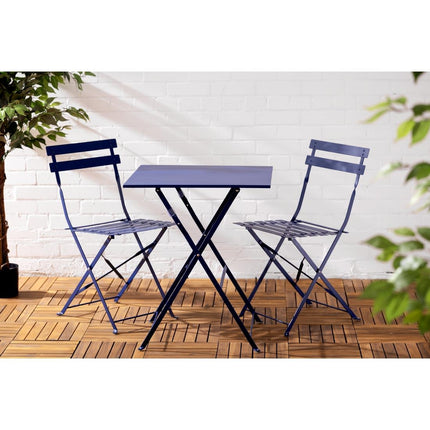 Bolero Perth Dark Navy Folding Square Pavement Table | Powder-Coated Steel 9