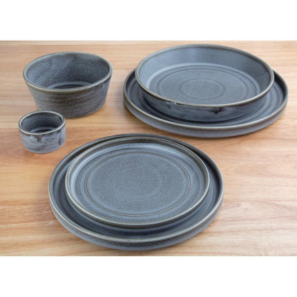 Porcelain Charcoal Grey Round Flat Bowl 143mm | Olympia Cavolo 6