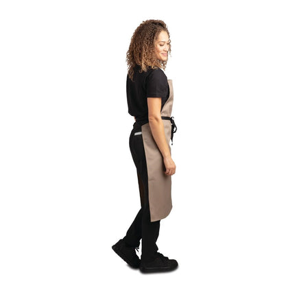 Poly-Cotton Bib Apron Light Brown | Whites 4