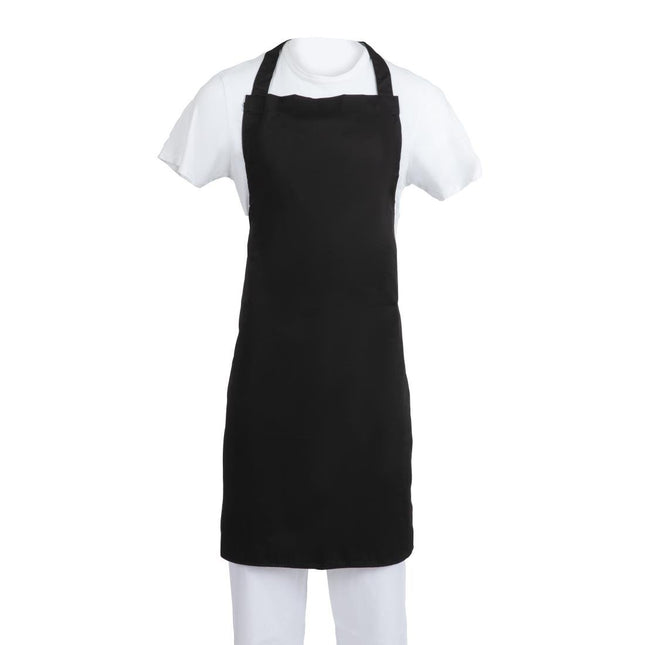 Extra Wide Black Poly-Cotton Halter Apron XL | Whites