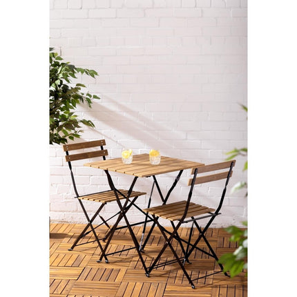 Square Pavement Style Table with Wood Effect | Bolero Perth Series 7