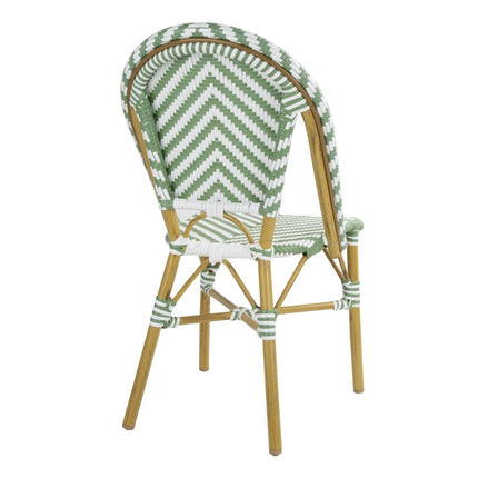 Parisian Style Light Green Rattan Side Chairs | Bolero | Set of 2 4