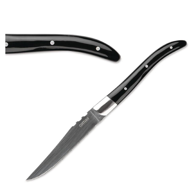 Steak Knives ACR Negro 22.5cm with Wooden Handle | Comas Set of 6