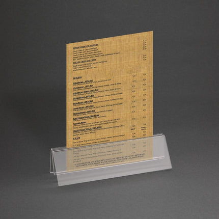 A5 Triangular Acrylic Menu Holder | Olympia 3