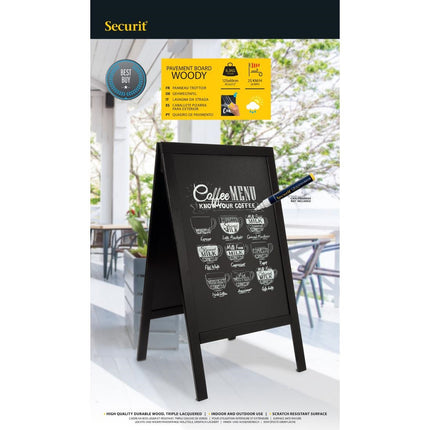 Large Black Woody Sidewalk Chalkboard | Securit 3