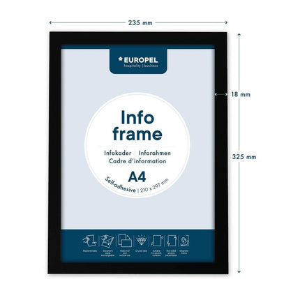 Self-Adhesive Info Frame Set 2 Pieces A4 Black | Europel 4