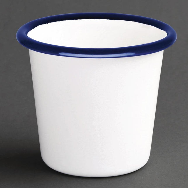 Enamel Sauce Pots White and Blue 11.4cl | Olympia