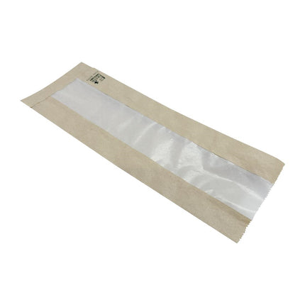 Compostable Baguette Bags with Glassine Window 300x100x60mm | Fiesta | Pack 1000 2