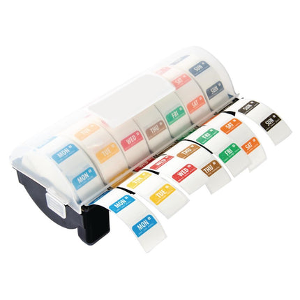 2.5cm Food Label Dispenser with Soluble Day Stickers | Hygiplas 2