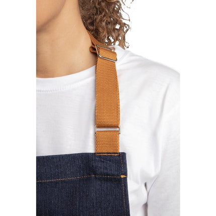 Blue Denim Halter Apron with Adjustable Neck and Double Pockets | Southside 9