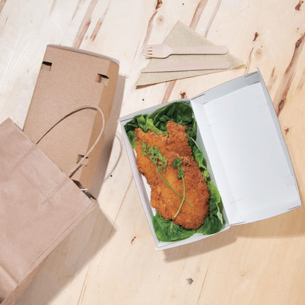 Compostable Kraft Hamburger Boxes Large Rectangular | Fiesta (100 pcs) 5