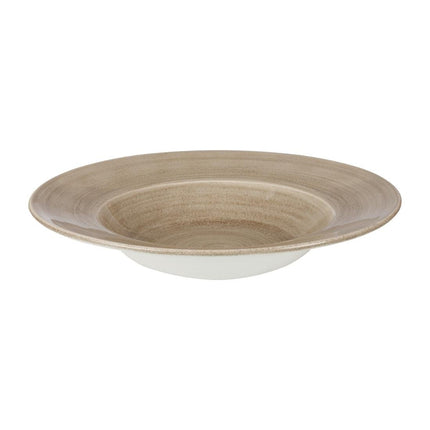 Large Wide Rim Bowl Antique Taupe Stonecast Patina | Churchill | 27.9cm