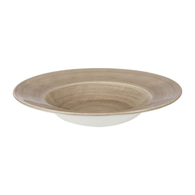 Large Wide Rim Bowl Antique Taupe Stonecast Patina | Churchill | 27.9cm