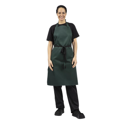 Durable Dark Green Polyester-Cotton Halter Apron | Whites | 96.5x71.1 cm 3