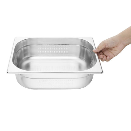 Perforated Stainless Steel GN 1/2 Pan 100mm | Vogue | 325x265 mm 2