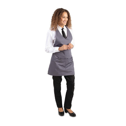 V-Neck Bib Apron with Pocket Grey | Whites 9