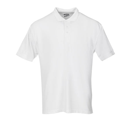 Unisex White Polo Shirt S | Durable Polyester/Cotton Piqué