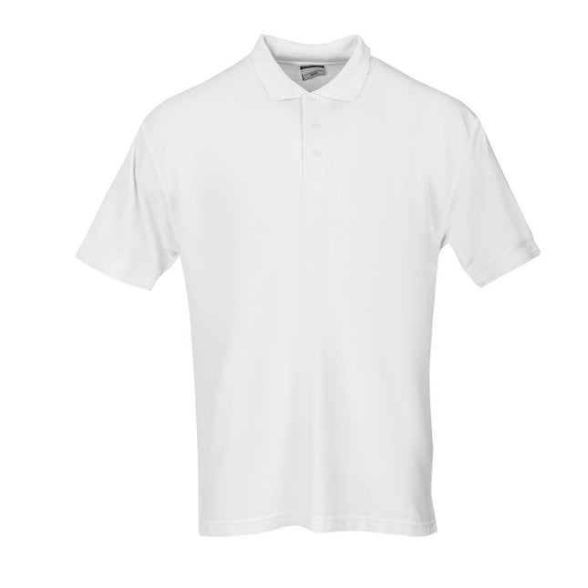 Unisex White Polo Shirt S | Durable Polyester/Cotton Piqué