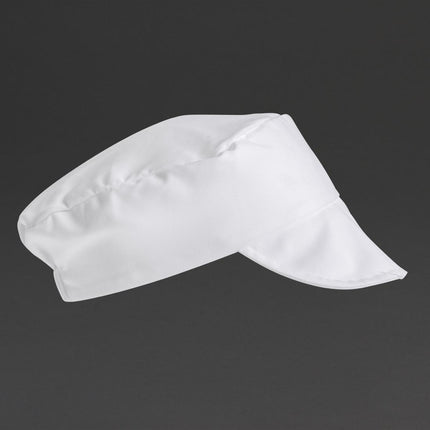 White Bakers Cap | Polyester/Cotton Blend | Universal Size 5