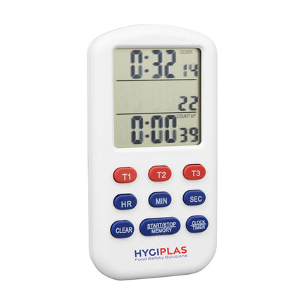 Triple Display Cooking Timer with Clock | Hygiplas 2