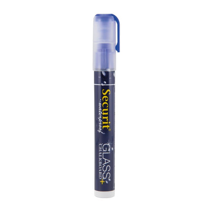 Securit Waterproof Chalk Marker for Glass and Chalkboards | Blue, 2-6mm Tip